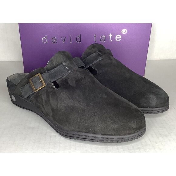 David Tate Women's 13WW Calm Black suede slipper - Picture 5 of 6